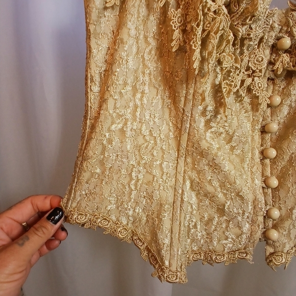 (#480) Joan & Lucy Cream Color Button Down Corset - Picture 4 of 12